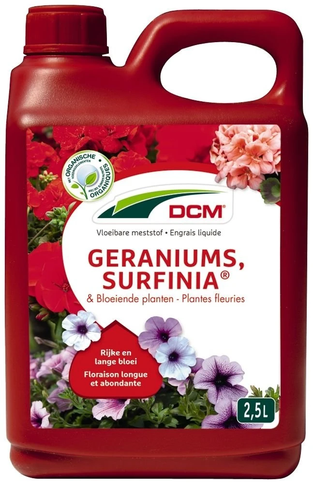 DCM Vloeibare Meststof Geraniums & Bloeiende Planten 1 DCM Vloeibare Meststof Geraniums & Bloeiende Planten